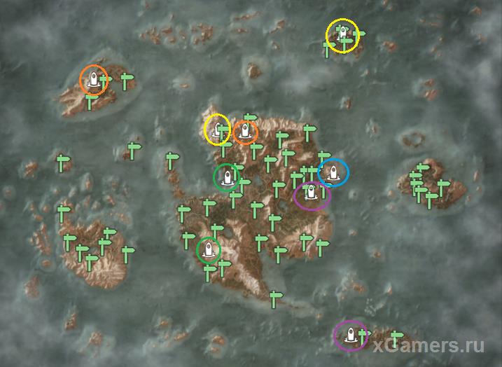 Карта локации Скеллинге в игре Ведьмак 3