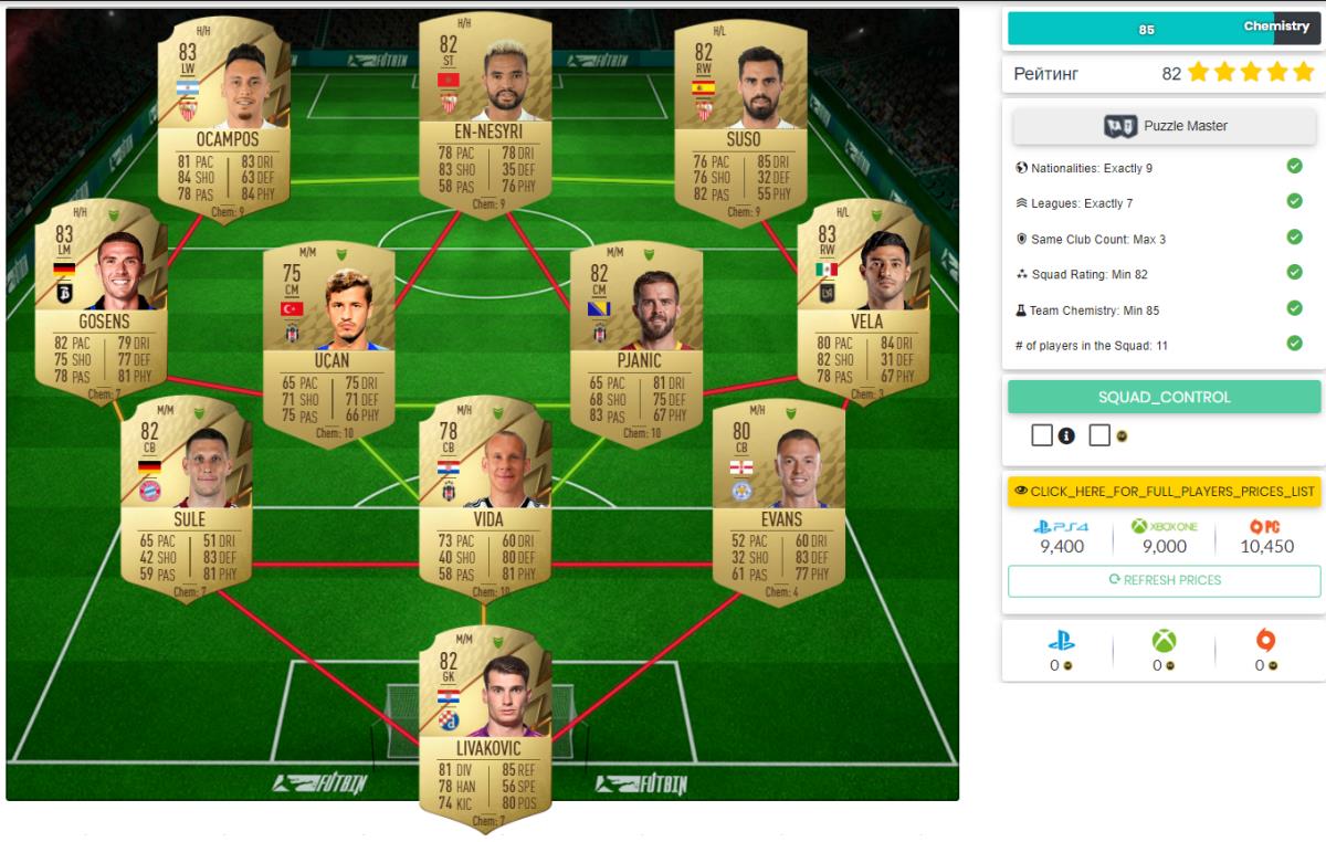 Fifa 22 squads