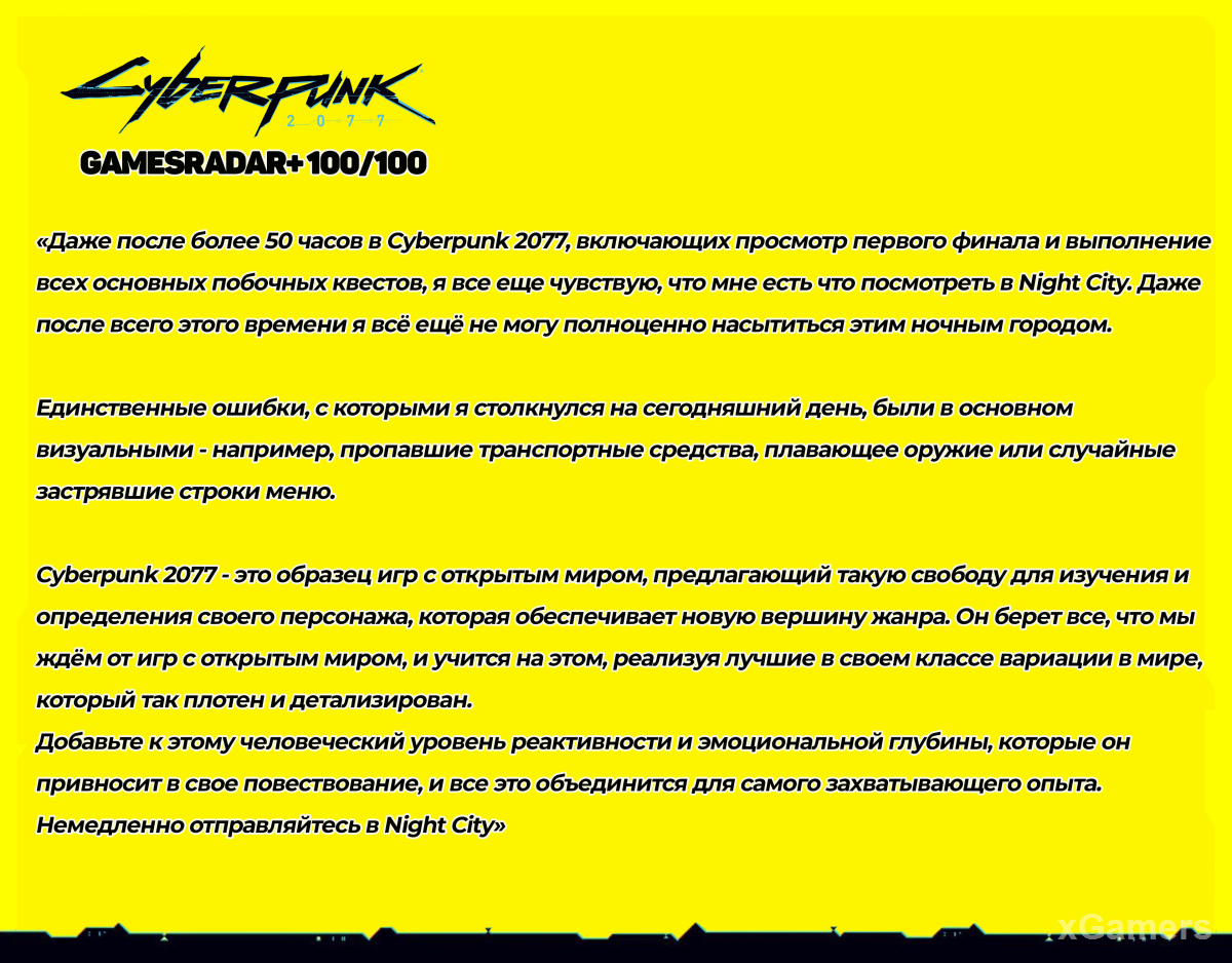 GamesRadar о Cyberpunk 2077