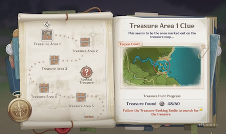 Поиск области с сокровищами