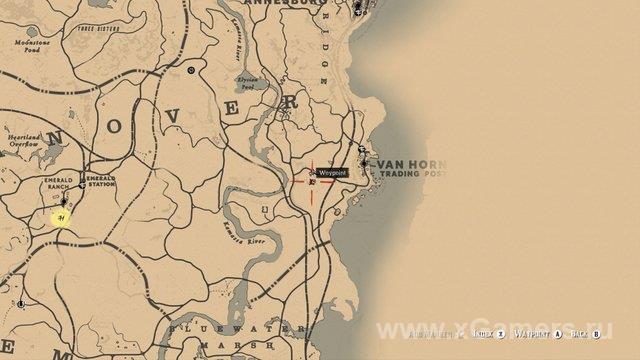 Искомое место находится на севере от городка Rhodes в штате Леймон. Игроку нужна дорога в Scarlett Meadows. 