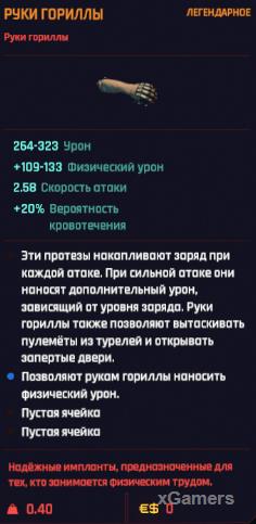 Импланты Руки Гориллы